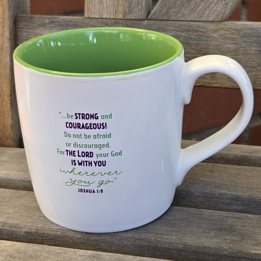 Inspirational 12 oz. White and Green Mug